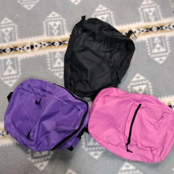 Bundle of 3 classic backpacks new w tags pink, purple and black - Picture 1 of 10